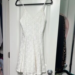 White Lace Spaghetti Strap Dress - Altar’d State